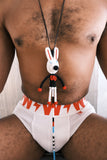 Walter Van Beirendonck Tube Rabbit Necklace Blue