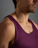 TEAMM8 Racer Mesh Crop Singlet - Eggplant