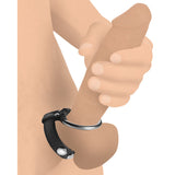 LEATHER AND STEEL COCK AND BALL RING BLACK BY STRICT LEATHER