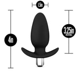 Luxe Little Thumper Black 4.5-Inch Vibrating Anal Plug With Handle