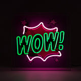 wow Large Glass Neon Box Sign