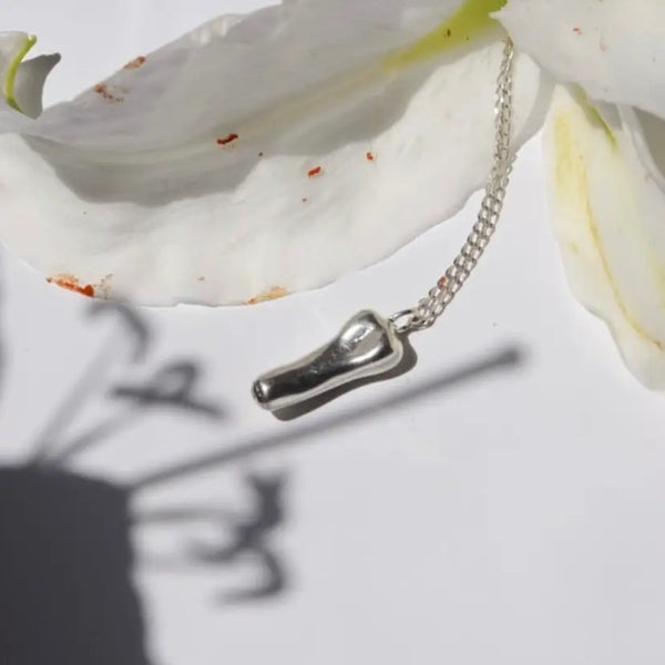 Large Uncut Penis Charm Necklace Silver by Gilty Boy