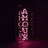 'amour' Glass Neon Sign