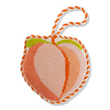 Peach Emoji Needlepoint Ornament