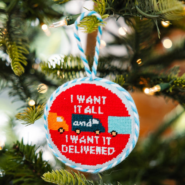 Delivered Needlepoint Ornament
