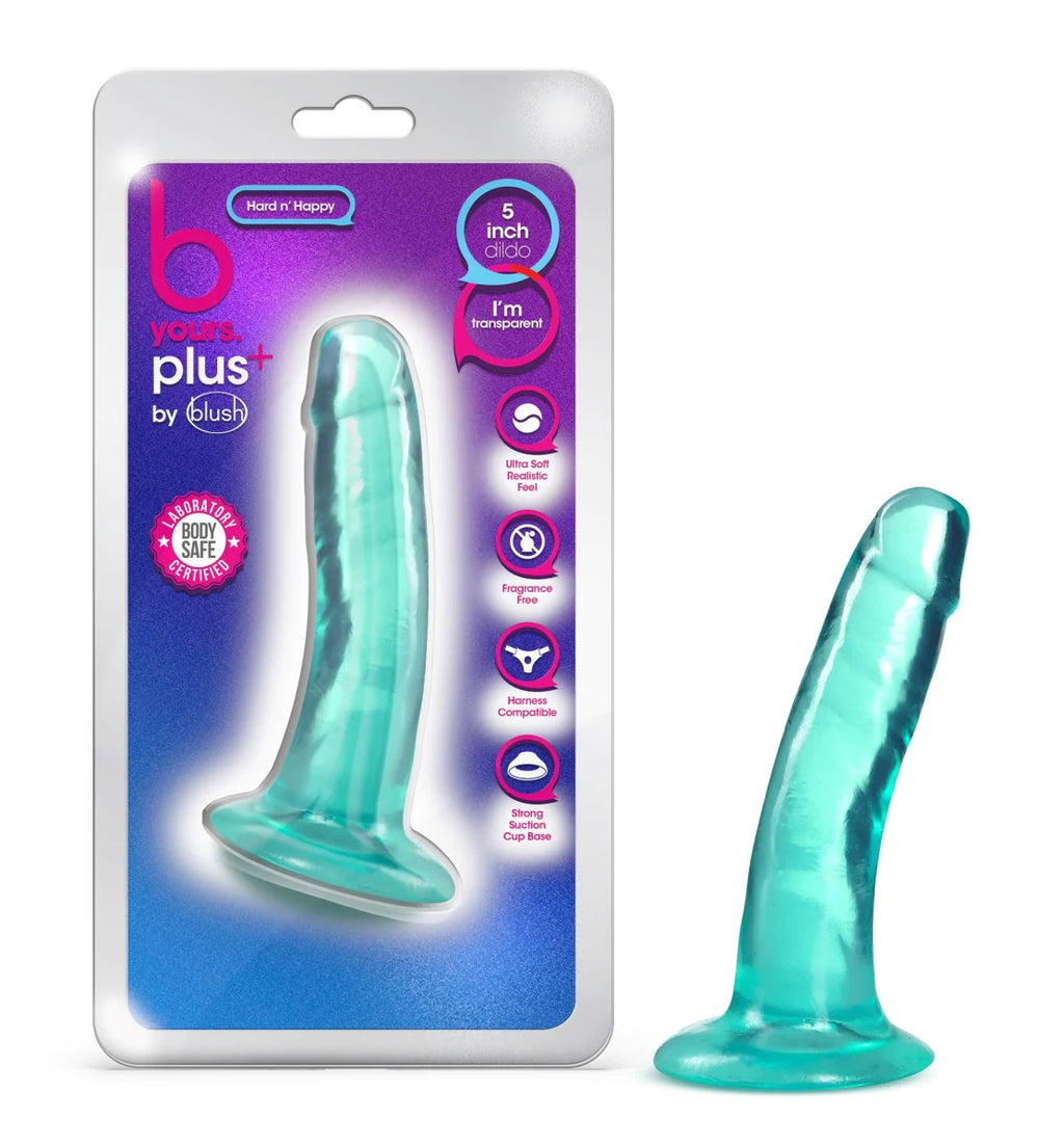 B Yours Plus Hard N’ Happy Realistic G-Spot Teal 5.5-Inch Long Dildo