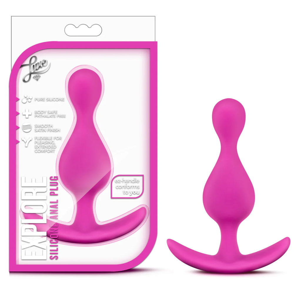 Luxe Explore Fuchsia 4.5-Inch Anal Plug With Handle