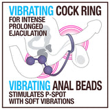 Anal Adventures Platinum Vibrating Anal Beads Ass Lock