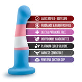 Avant Pride True Blue P2 Artisan 6 Inch Curved P-Spot / G-Spot Dildo with Suction Cup