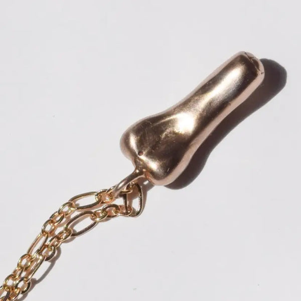 Large Uncut Penis Charm Necklace Bronze by Gilty Boy