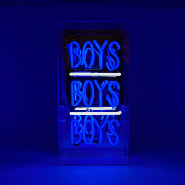 'Boys Boys Boys' Acrylic Box Neon Light