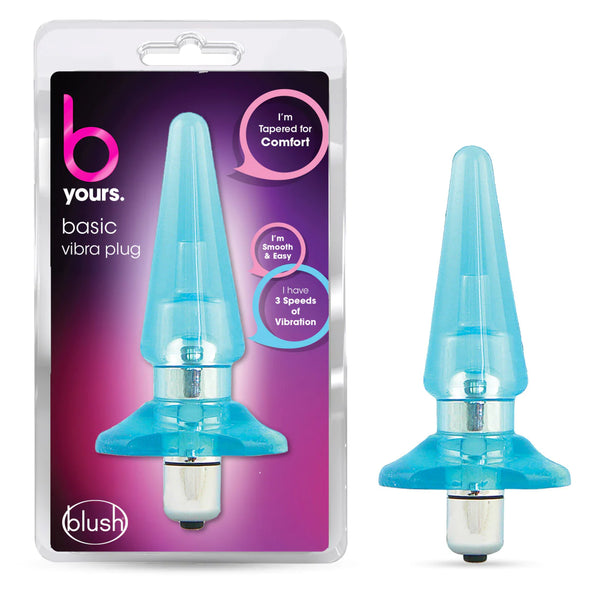 B Yours Basic Vibra Blue 4.5-Inch Vibrating Anal Plug