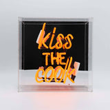 kiss the Cook Glass Neon Sign - Orange
