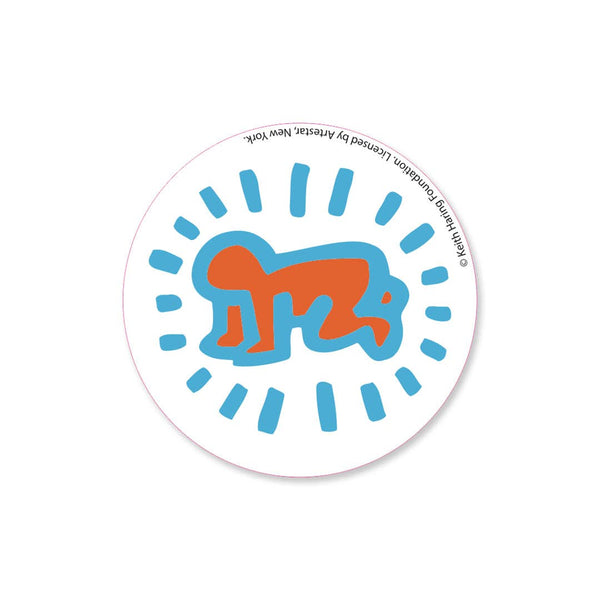 Keith Haring Orange / White / Blue Radiant Baby Button