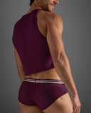 TEAMM8 Racer Mesh Crop Singlet - Eggplant