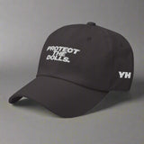 Protect the Dolls Dad Hat by YES HOMO in Dark Grey