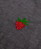 Comme des Garçons Round Neck Strawberry Sweater Grey