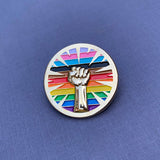 Lgbtqia+ Pride Resist Fist Pin by Gaypin'