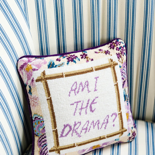 Drama Needlepoint Pillow