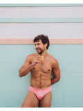 TEAMM8 Grid Swim Brief - Bondi Pink