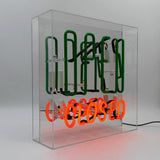 open / Closed Large Glass Neon Sign