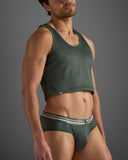 TEAMM8 Racer Mesh Crop Singlet - Hunter Green