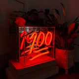 '100' Mini Acrylic Box Neon Light
