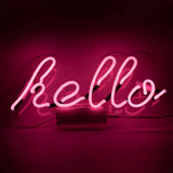 Neon Light 'hello' Wall Sign - Yellow or Pink