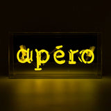 'apéro' Acrylic Box Yellow Neon Light