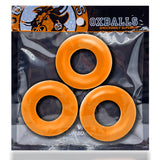 Oxballs Fat Willy Jumbo Cock Ring (3 pack) - Orange