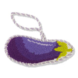 Eggplant Emoji Needlepoint Ornament