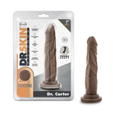 Dr. Skin Silicone Dr. Carter Realistic Chocolate 7.5-Inch Long Dildo
