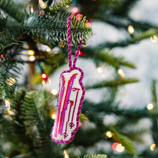 Skis Needlepoint Ornament