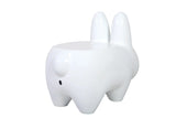 KIDROBOT ART GIANT WHITE STACHE HAPPY LABBIT STOOL BY FRANK KOZIK