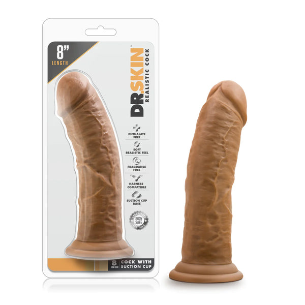 Dr. Skin Realistic Mocha 8-Inch Long Dildo