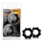 Stay Hard Nutz: Soft & Stretchy Black Penis Rings 2-Pack
