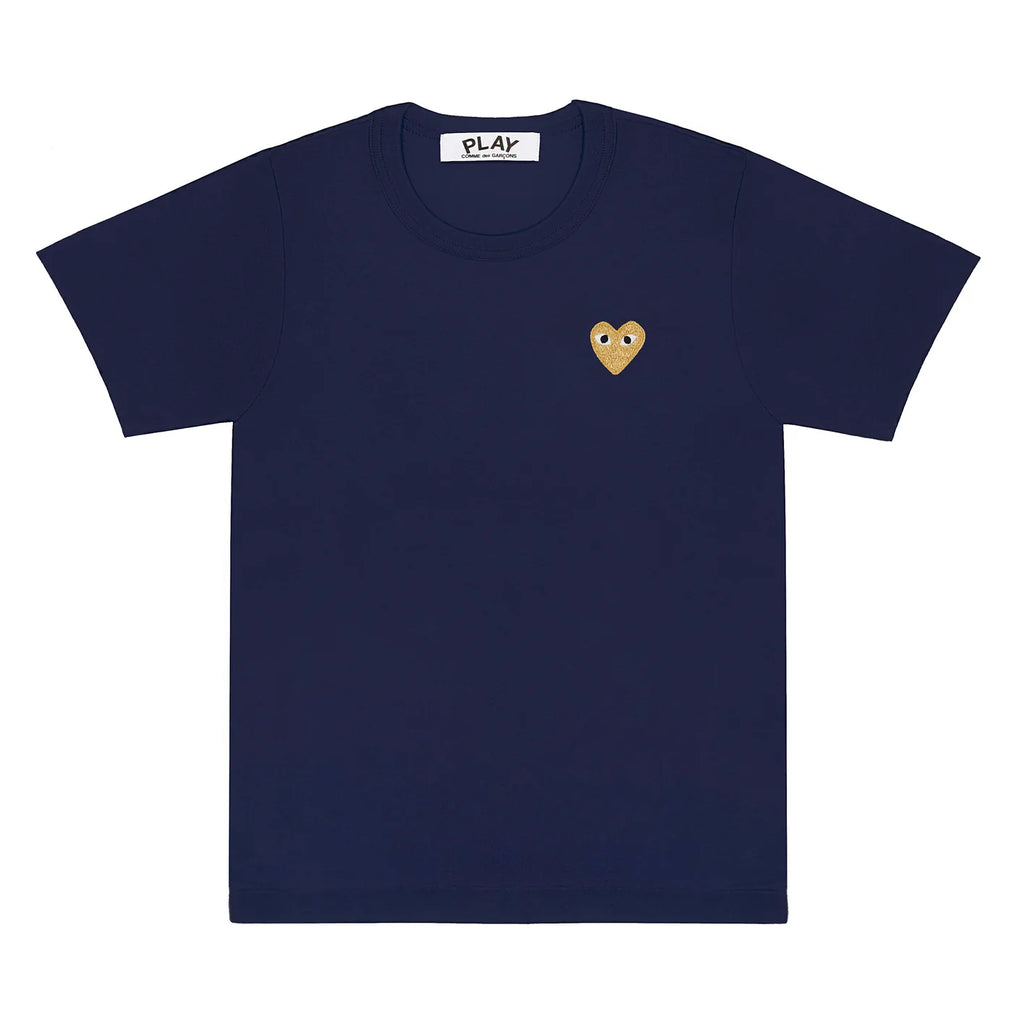 COMME des GARÇONS Play Gold Heart T-shirt Navy