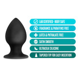 Anal Adventures Platinum Stout Black 3-Inch Anal Plug With Suction Cup Base