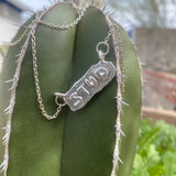 Stud Charm Necklace Silver by Gilty Boy