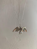 winged Penis Charm Necklace in silver by Gilty Boy