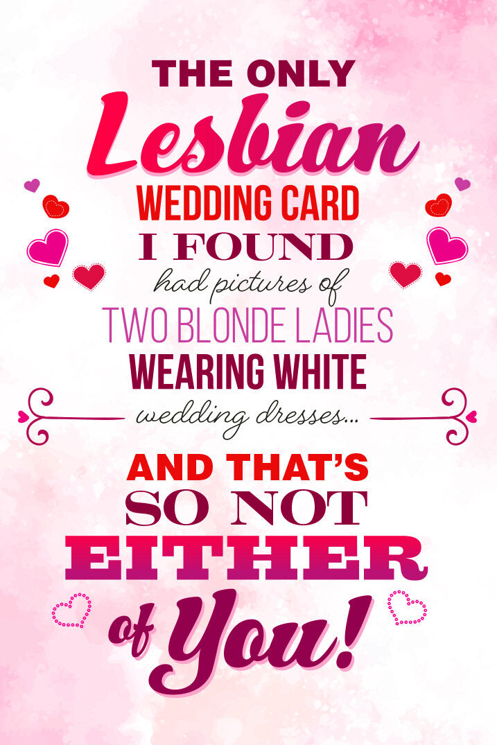 LESBIAN WEDDING GAY GREETING CARD BY KWEER CARDS