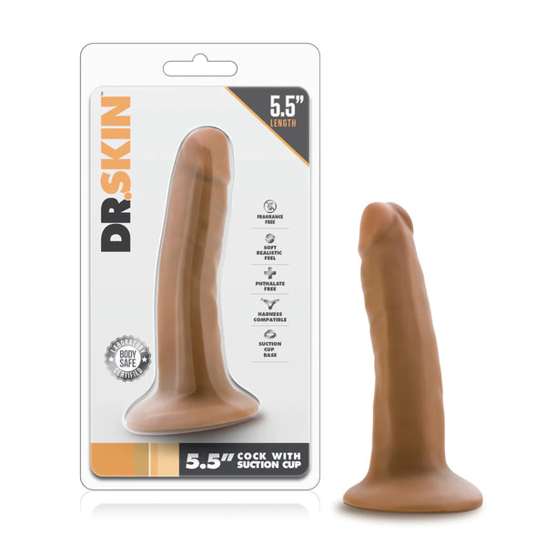 Dr. Skin Realistic Mocha 5.5-Inch Long Dildo