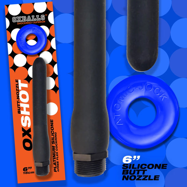 Oxballs Oxshot Silicone Butt Nozzle Shower Hose and Cock Ring