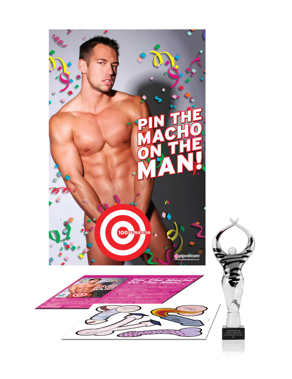 Pin The Macho On The Man Party Game