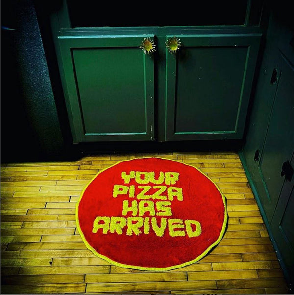 Your Pizza Has Arrived Shaggy Floor Mat Third Drawer Down x David Shrigley