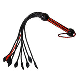 Prowler RED Short Handle Flogger Leather Red/Black