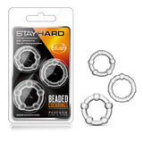 Stay Hard Clear Beaded Penis Rings 3-Sizes