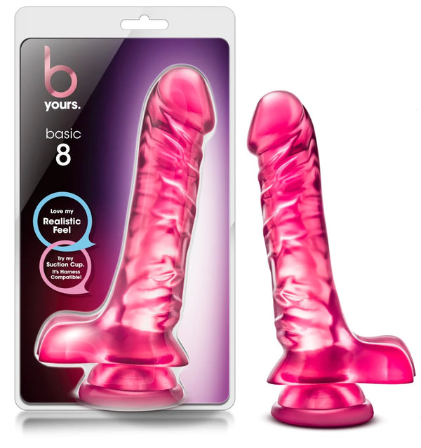 B Yours Basic 8 Realistic Pink 9-Inch Long Dildo