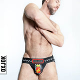 Oxballs Popper Jock 3D Rubber Huffer Jock - Black/Red