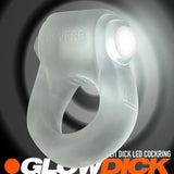 Oxballs Glowdick Silicone Cockring with LED - Clear Ice